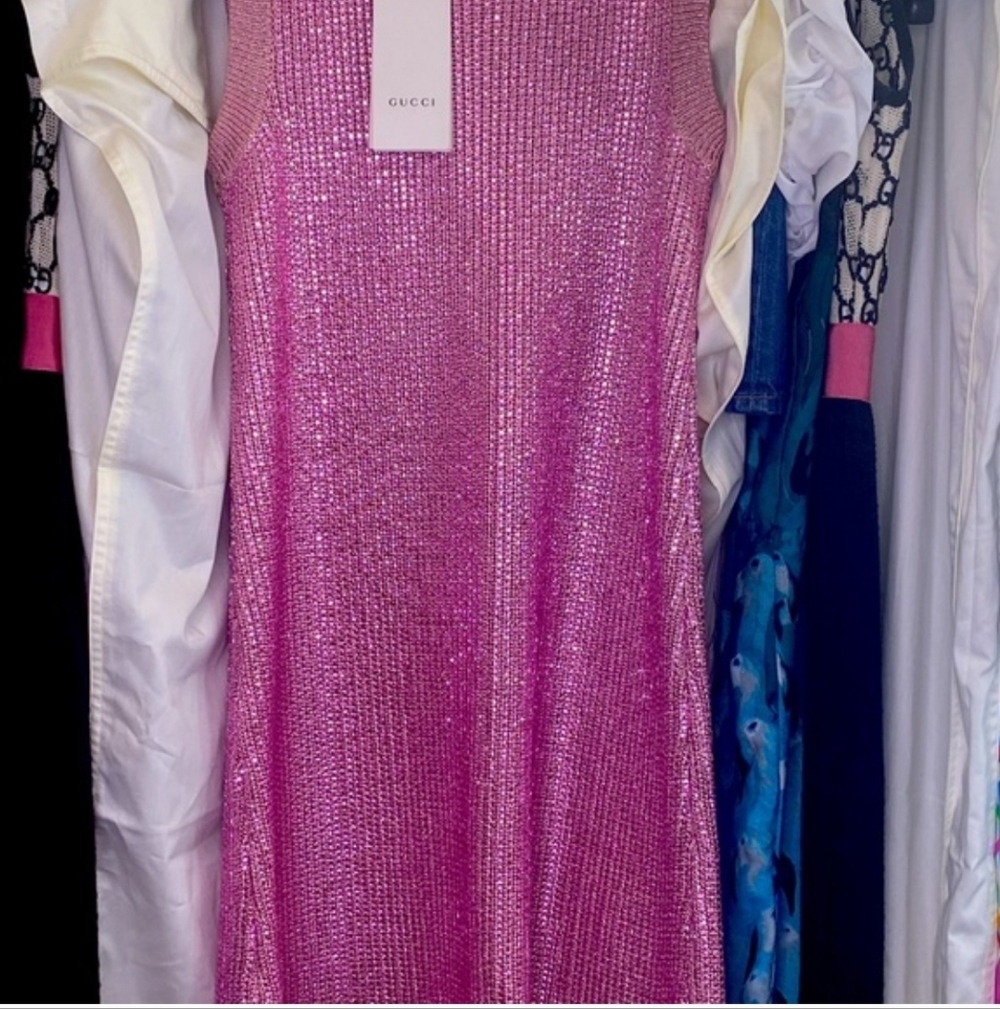 Gucci Glittering Pink Midi Dress - Picture 2 of 5